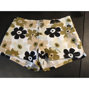 Vintage Y2K 90s Girls Size 16 Floral Denim Shorts Low Rise Gorp  Olive Green